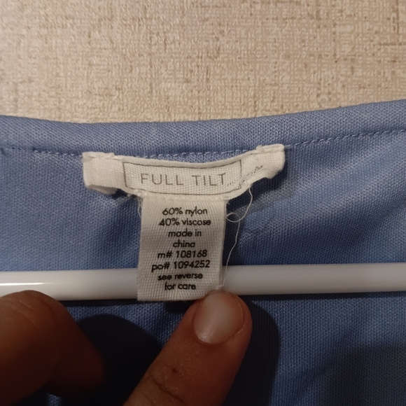 Y2k Full Tilt Light Blue Floral Blouse Sz S - Picture 5 of 5